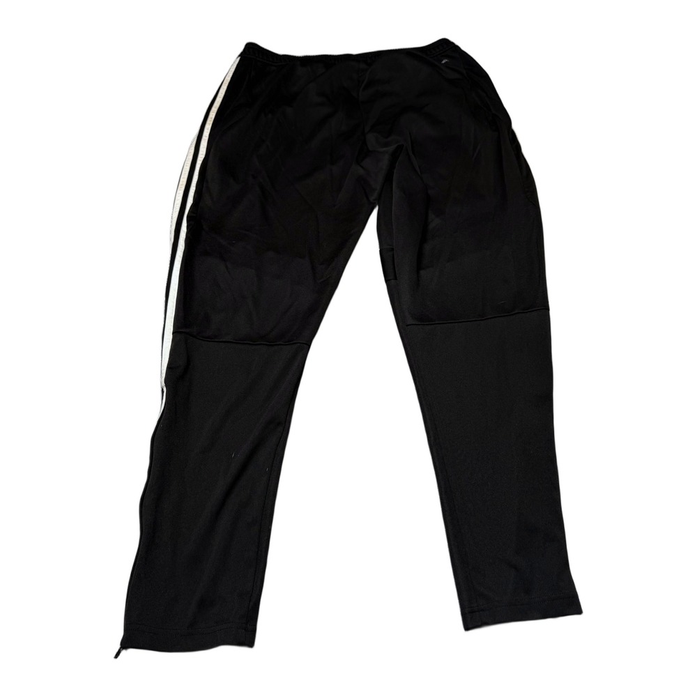 Adidas Track Pants Mens XL Black White Stripe Tapered - Picture 3 of 9